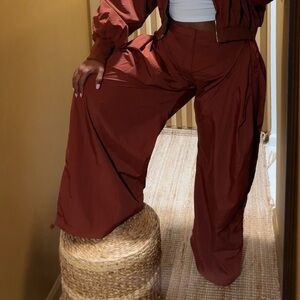 Wide-Leg Women’s Jumpsuit Set in Rust